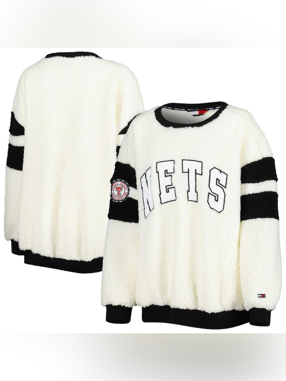 NETS x Tommy Jeans Sherpa Pullover in Cream and Black